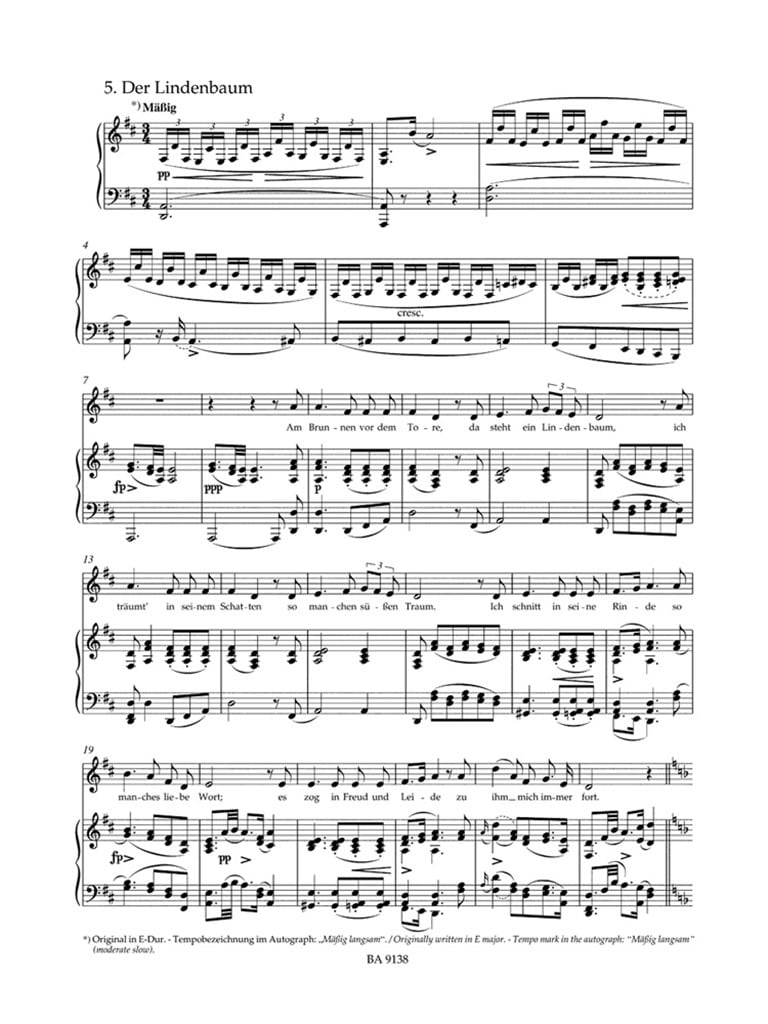 Winterreise Op. 89 Medium Voice